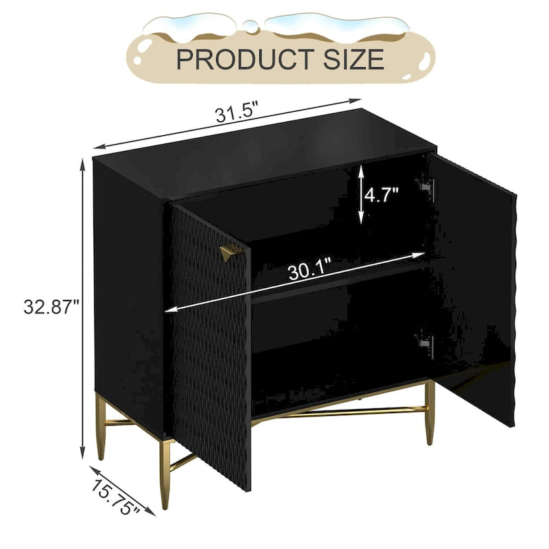 Clihome Buffet de rangement multimédia à 2 portes et 2 tiroirs de 80 cm