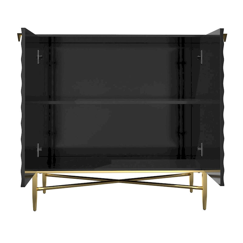 Clihome Buffet de rangement multimédia à 2 portes et 2 tiroirs de 80 cm