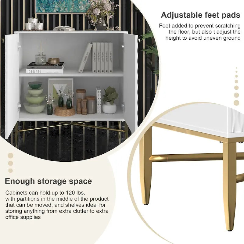 Clihome Buffet de rangement multimédia à 2 portes et 2 tiroirs de 80 cm