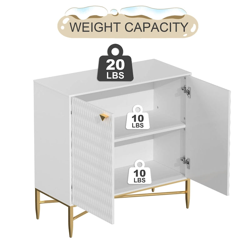 Clihome Buffet de rangement multimédia à 2 portes et 2 tiroirs de 80 cm