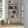 Wallniture Porto 24x4.5 Living Room Shelf, Kitchen Shelf Decor, Walnut