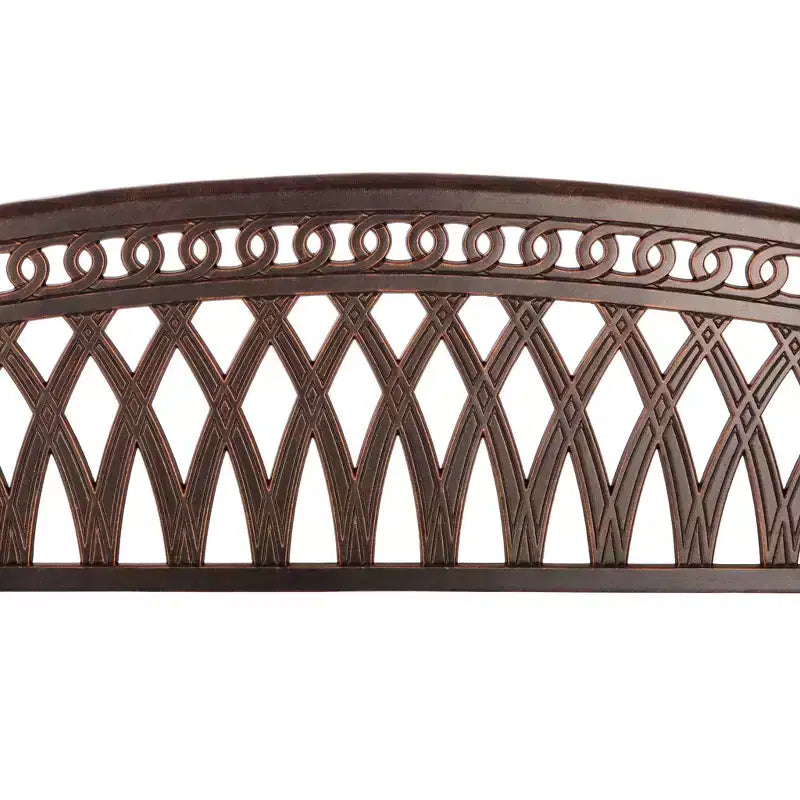Banc de patio extérieur Balkene Home Simone en aluminium moulé - Construction robuste en aluminium antirouille - Fini bronze antique