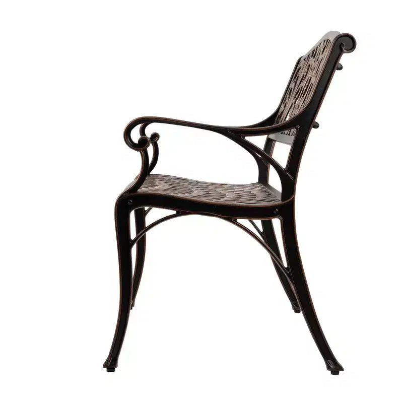 Banc d'extérieur Balkene Home Decatur en aluminium moulé - Construction robuste en aluminium antirouille - Finition bronze antique