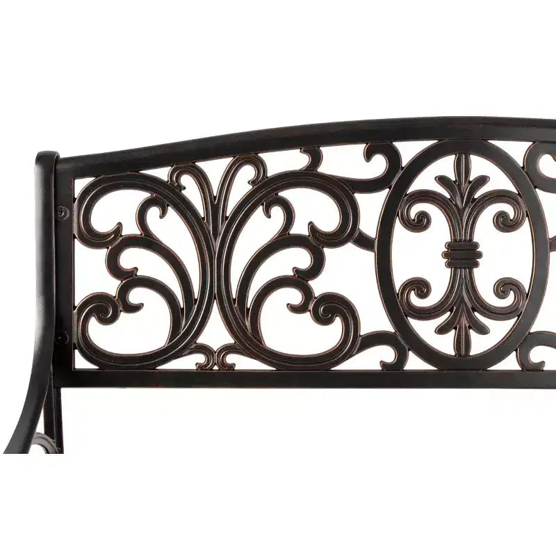 Banc d'extérieur Balkene Home Decatur en aluminium moulé - Construction robuste en aluminium antirouille - Finition bronze antique