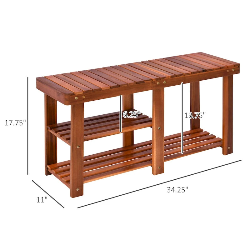 Banc range-chaussures 3 niveaux pour entrée, couloir, salon