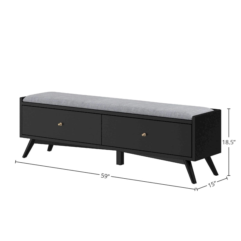 Banc en bois Flynn d'Alpine Furniture, noir