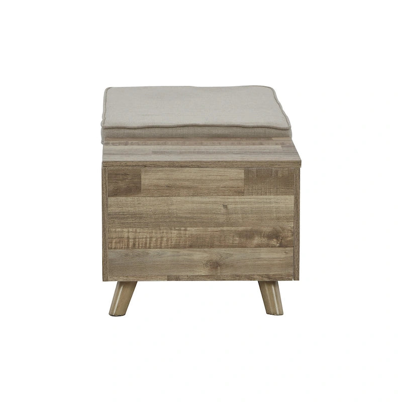 Banc de rangement Gerdanet beige/marron – 38 larg. x 18 prof. x 16 haut.