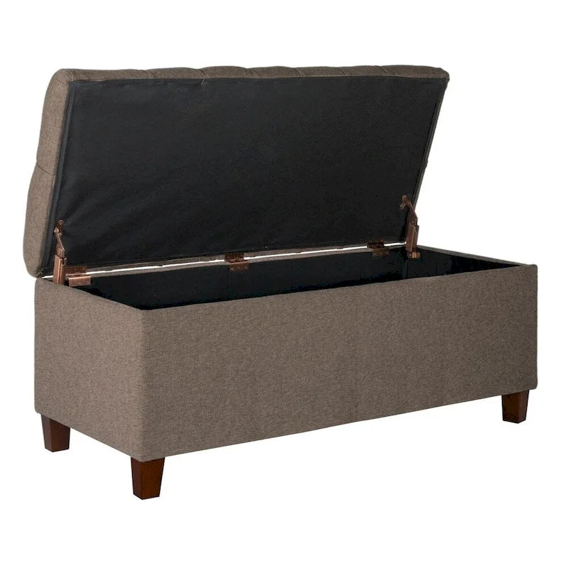 Banc de rangement capitonné marron Charenton Porch & Den