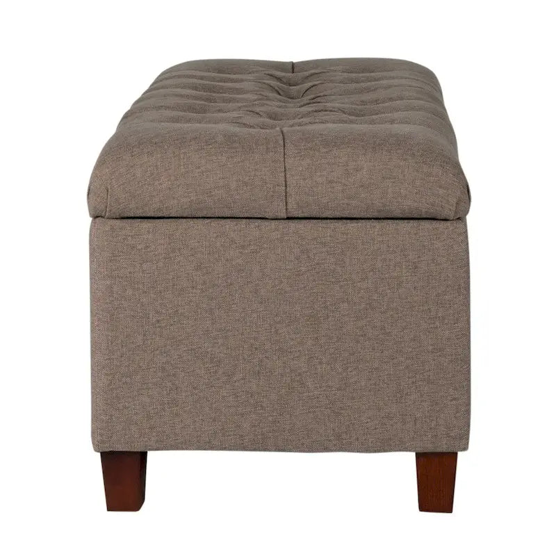 Banc de rangement capitonné marron Charenton Porch & Den
