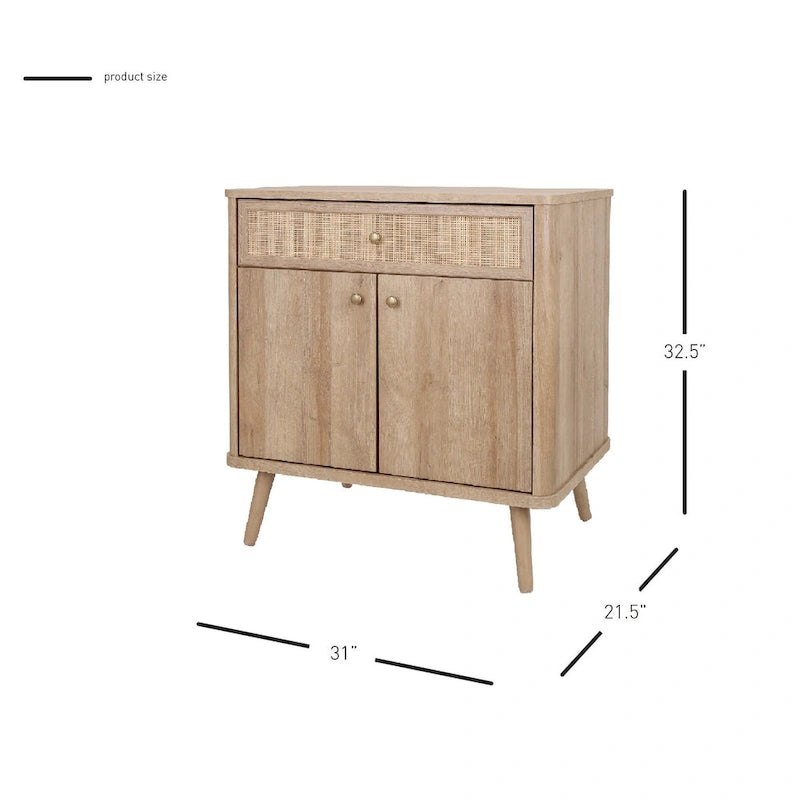 Thelma KD Rotin Petit Meuble 1 Tiroir 2 Portes