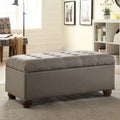 Banc de rangement capitonné gris Sororia Copper Grove