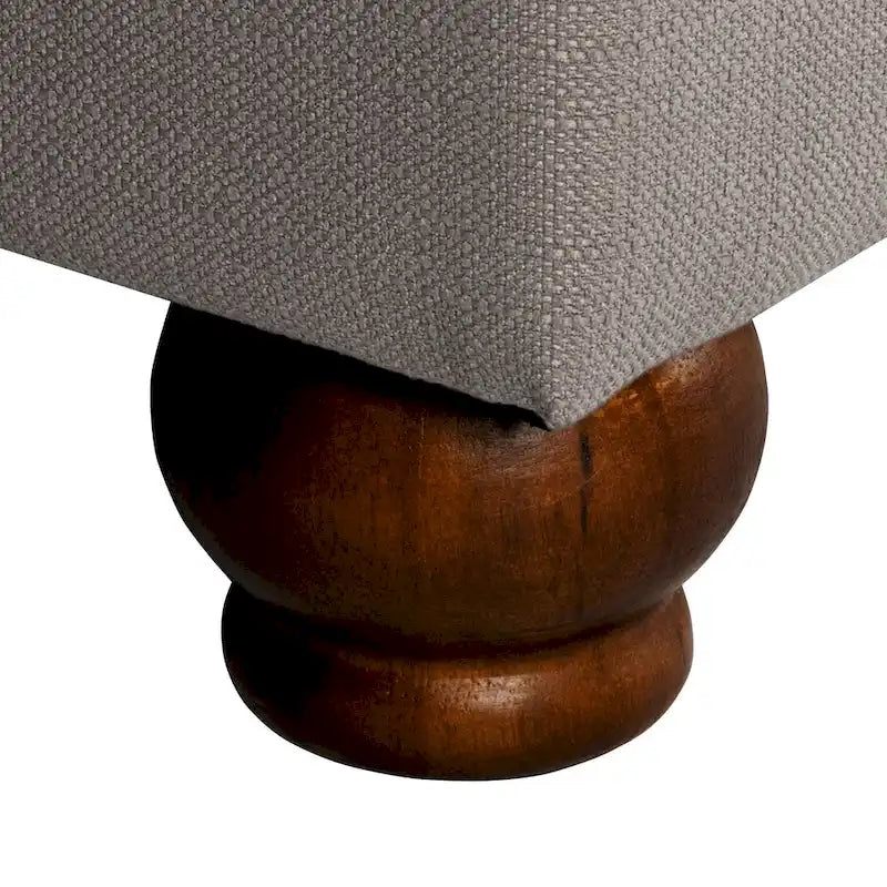 Banc de rangement capitonné gris Sororia Copper Grove