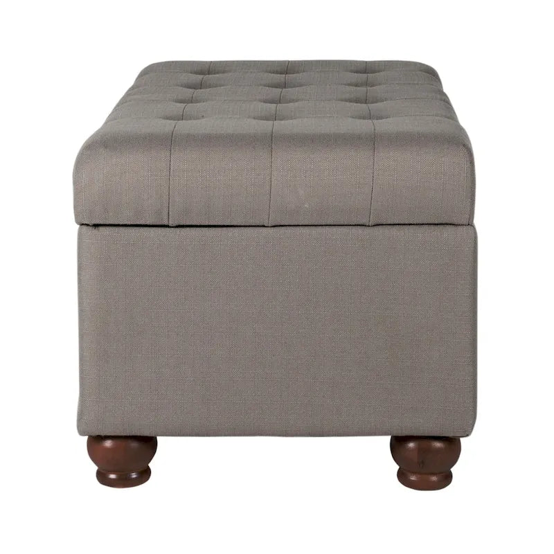 Banc de rangement capitonné gris Sororia Copper Grove