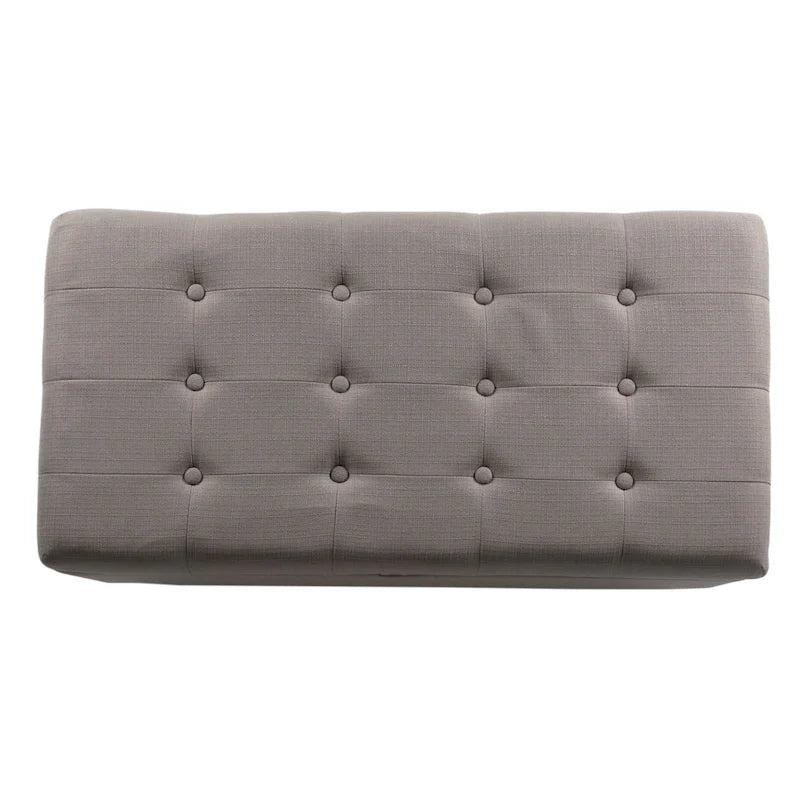 Banc de rangement capitonné gris Sororia Copper Grove