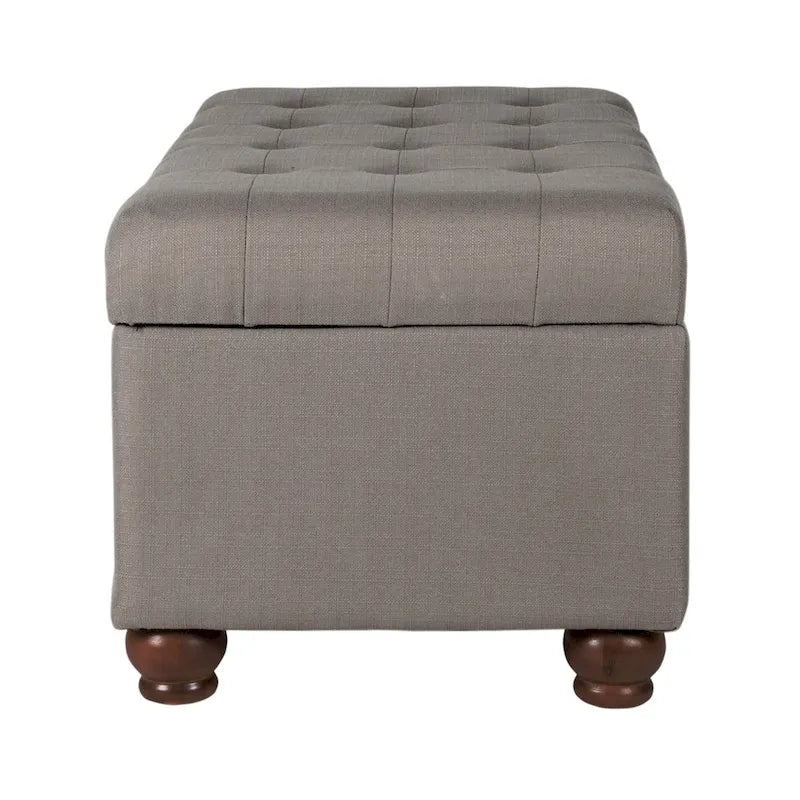 Banc de rangement capitonné gris Sororia Copper Grove