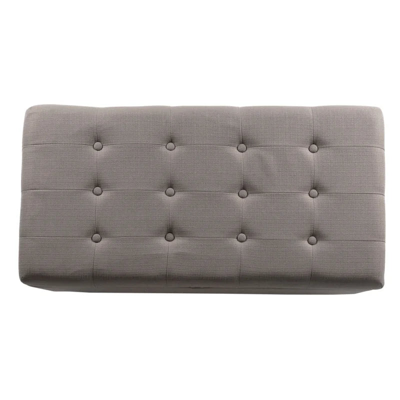 Banc de rangement capitonné gris Sororia Copper Grove