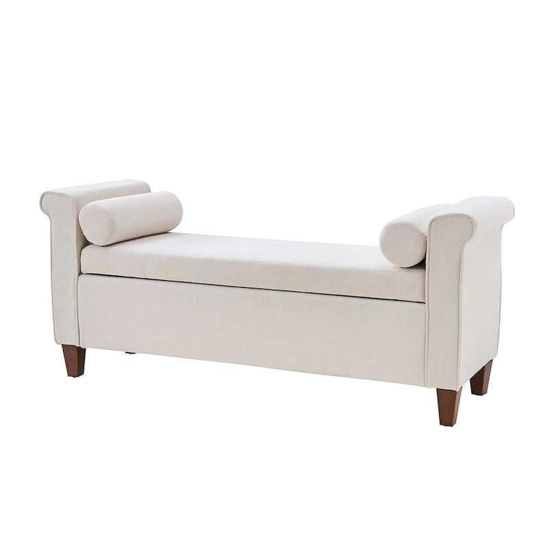 Banc de rangement traditionnel large Rita 54.3 avec 2 oreillers de HULALA HOME