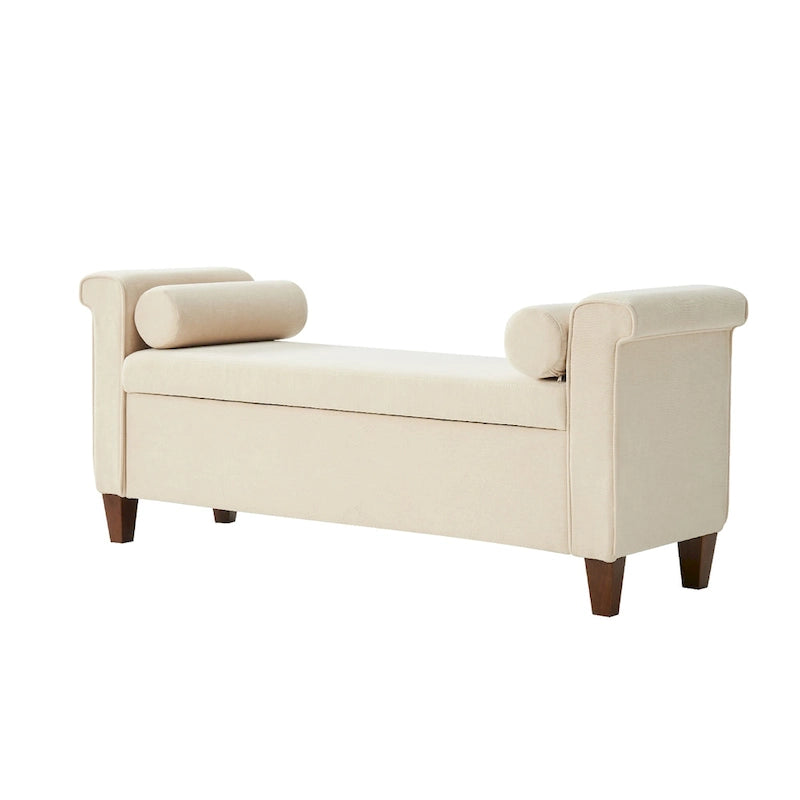 Banc de rangement traditionnel large Rita 54.3 avec 2 oreillers de HULALA HOME