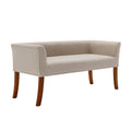 Banc rembourré Porthos Home Nevis en tissu avec pieds en bois d'hévéa