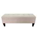 Banc de rangement long capitonné en tissu et bois Brooke NOVA
