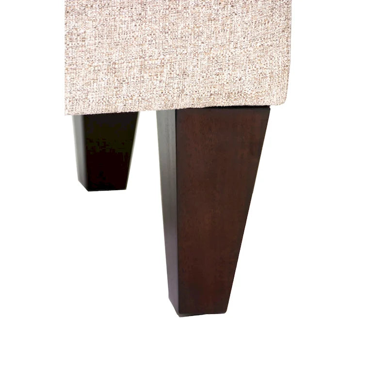 Banc de rangement long capitonné en tissu et bois Brooke NOVA