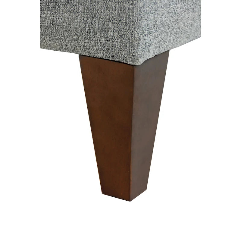 Banc de rangement long capitonné en tissu et bois Brooke NOVA