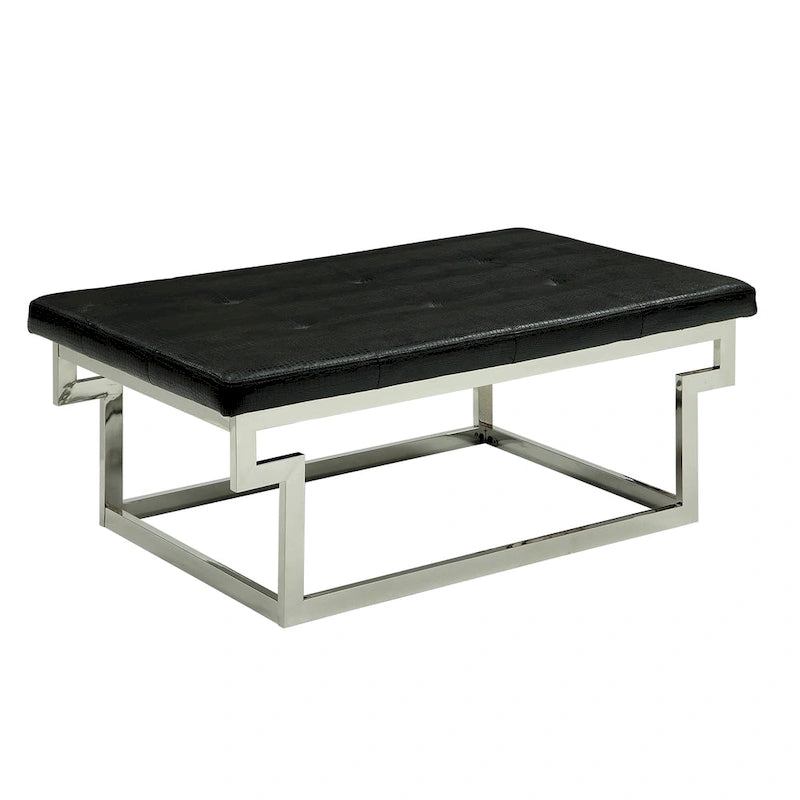 Banc d'appoint capitonné contemporain en métal Jiva de Furniture of America