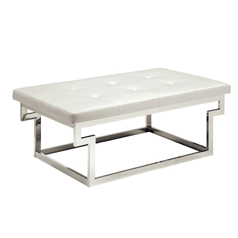 Banc d'appoint capitonné contemporain en métal Jiva de Furniture of America