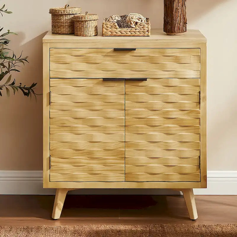 Buffet Art Leon en bois texturé avec rangement