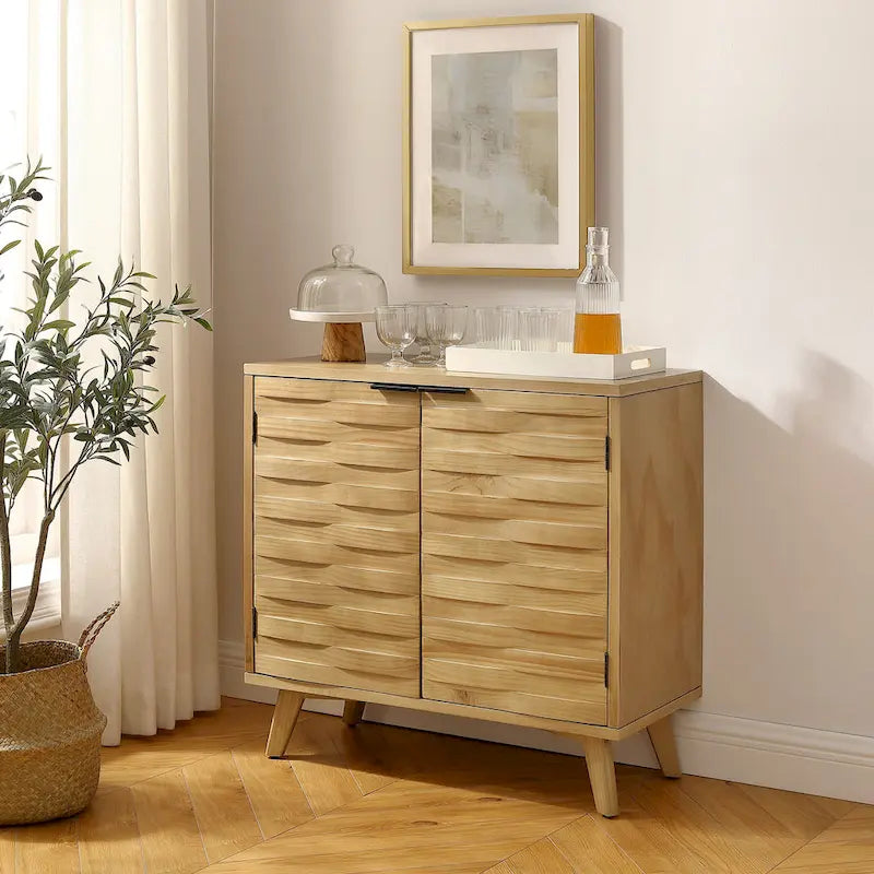 Buffet Art Leon en bois texturé avec rangement