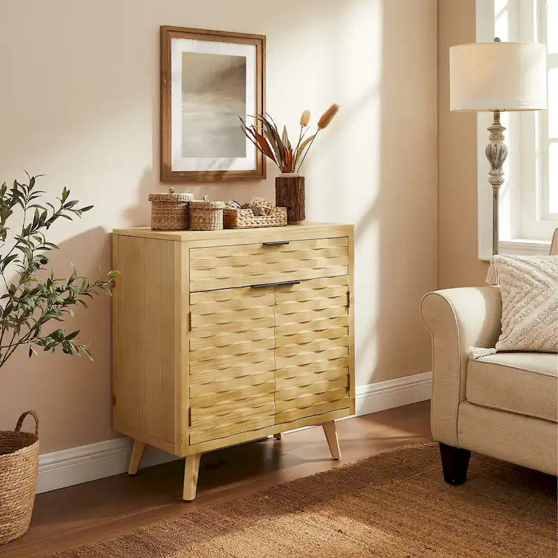 Buffet Art Leon en bois texturé avec rangement