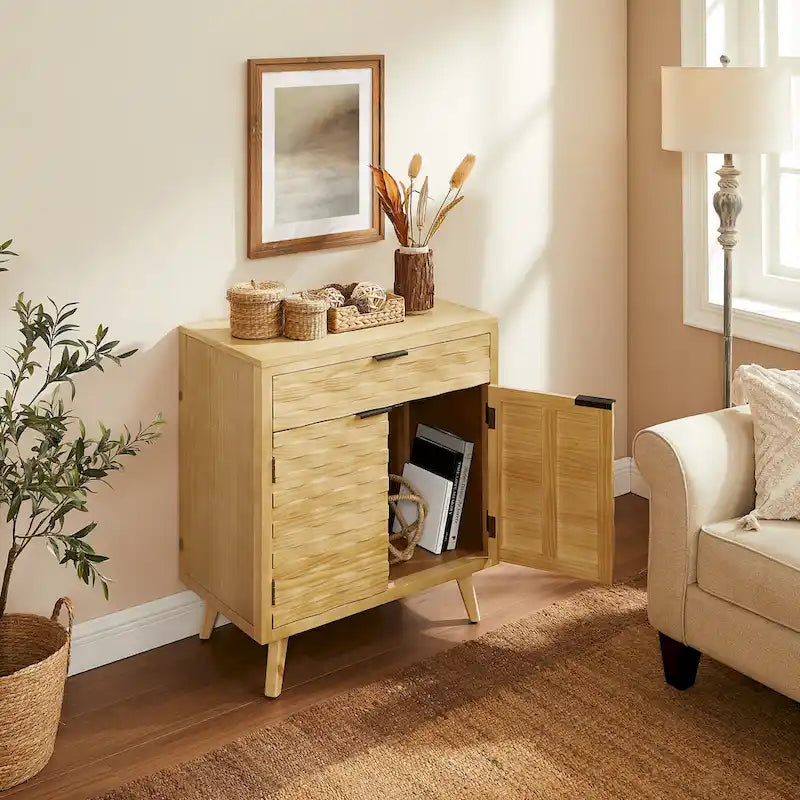 Buffet Art Leon en bois texturé avec rangement