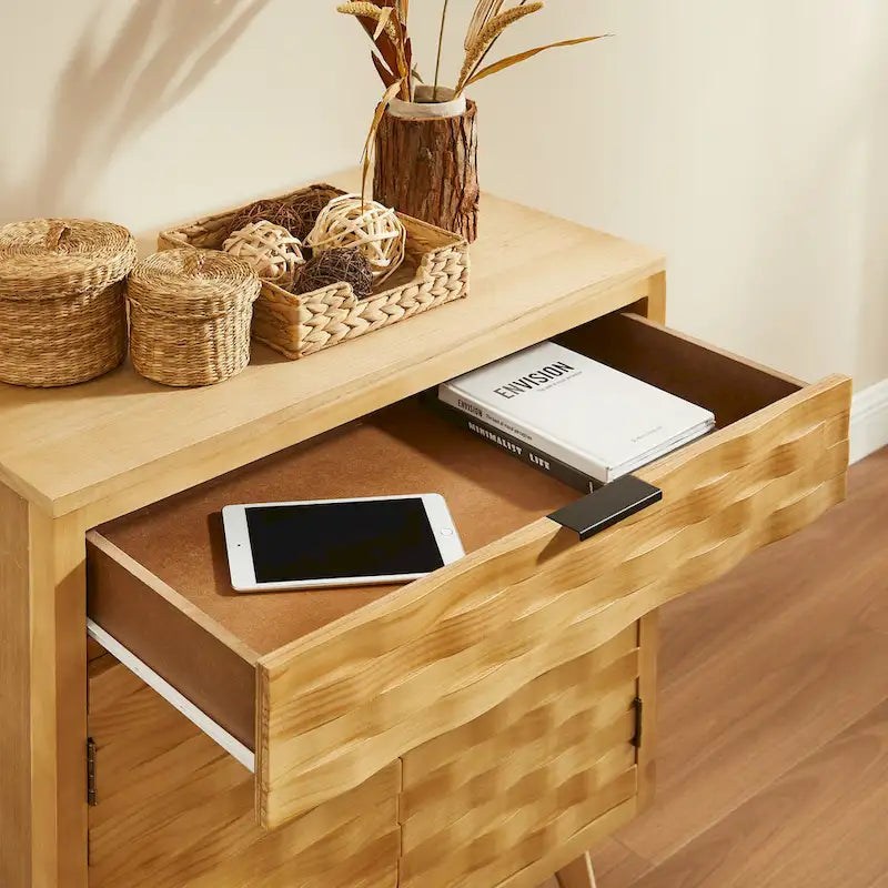 Buffet Art Leon en bois texturé avec rangement