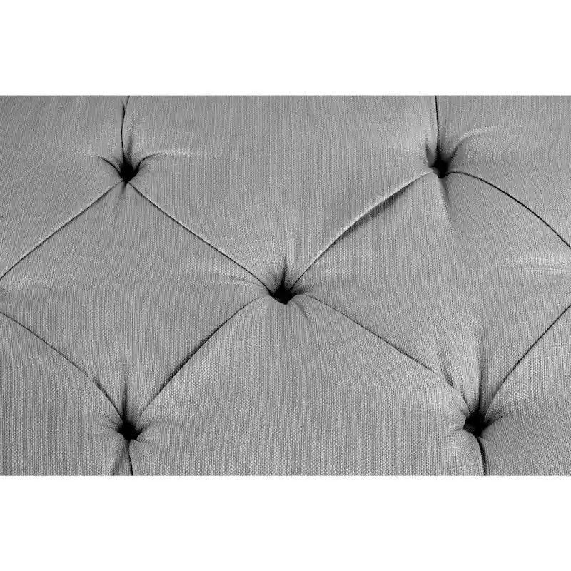 Banc de rangement ottoman long rembourré capitonné Brooke Diamond