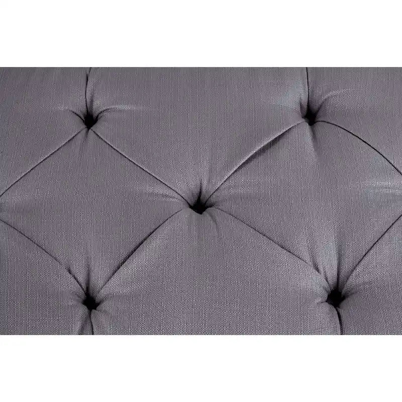 Banc de rangement ottoman long rembourré capitonné Brooke Diamond