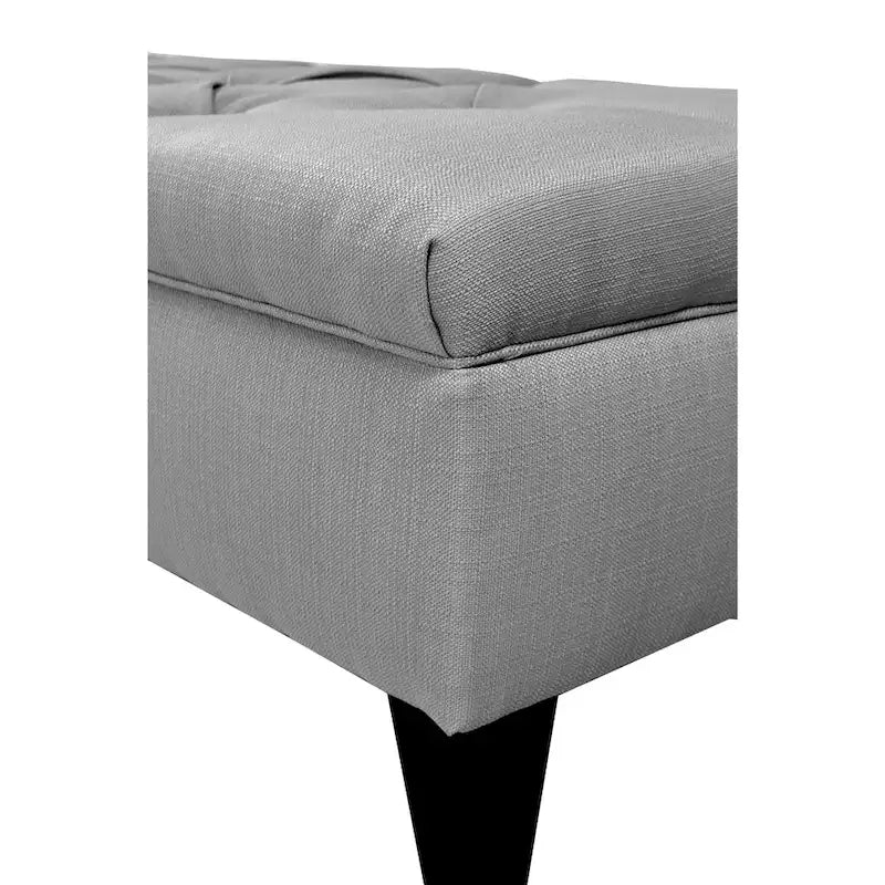 Banc de rangement ottoman long rembourré capitonné Brooke Diamond