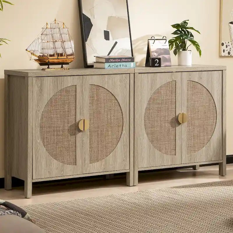 Meuble de rangement buffet en rotin SICOTAS