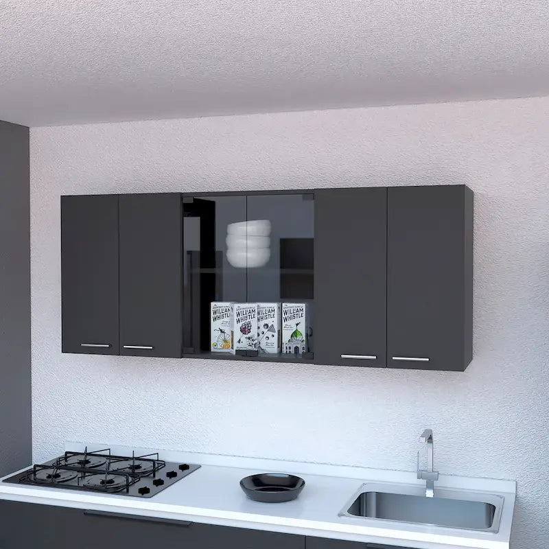 Meuble Haut Mural FM Furniture Yuma 150, Deux Casiers Fermés