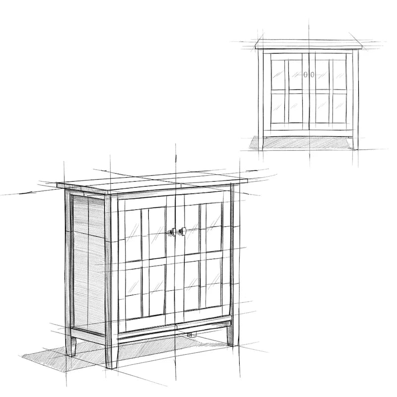 WYNDENHALL Norfolk ARMOIRE BASSE TRANSITIONNELLE EN BOIS MASSIF de 81 cm de large - 81 cm (L) x 36 cm (P) x 79 cm (H)