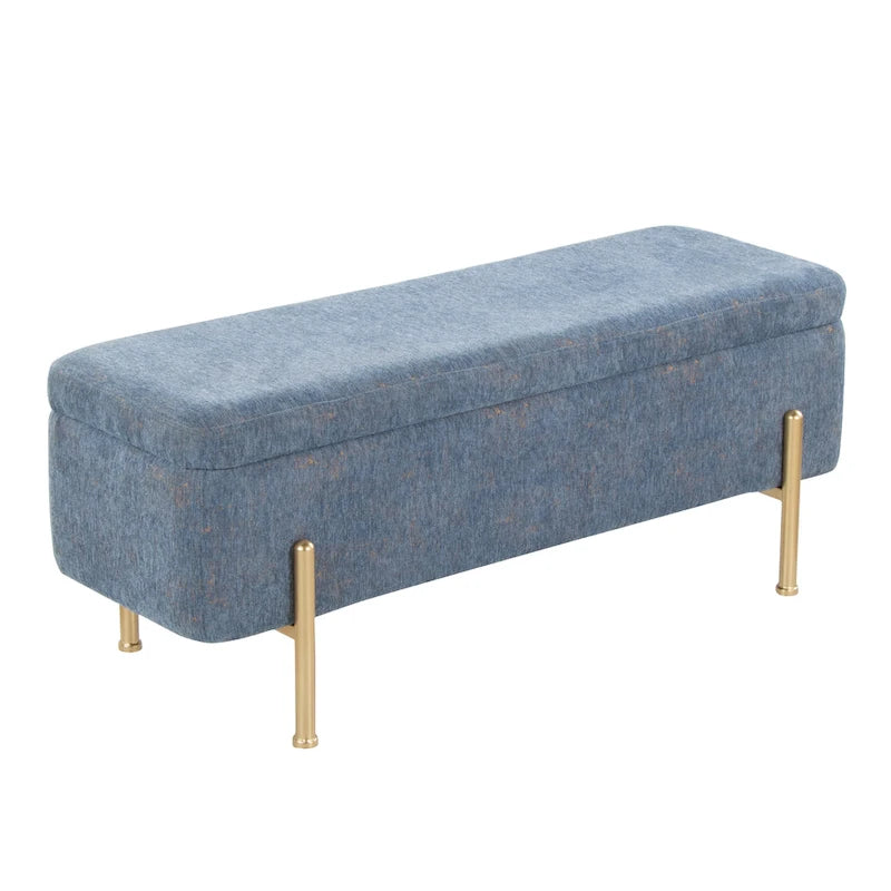 Banc de rangement Galotti Silver Orchid avec couvercle à charnière