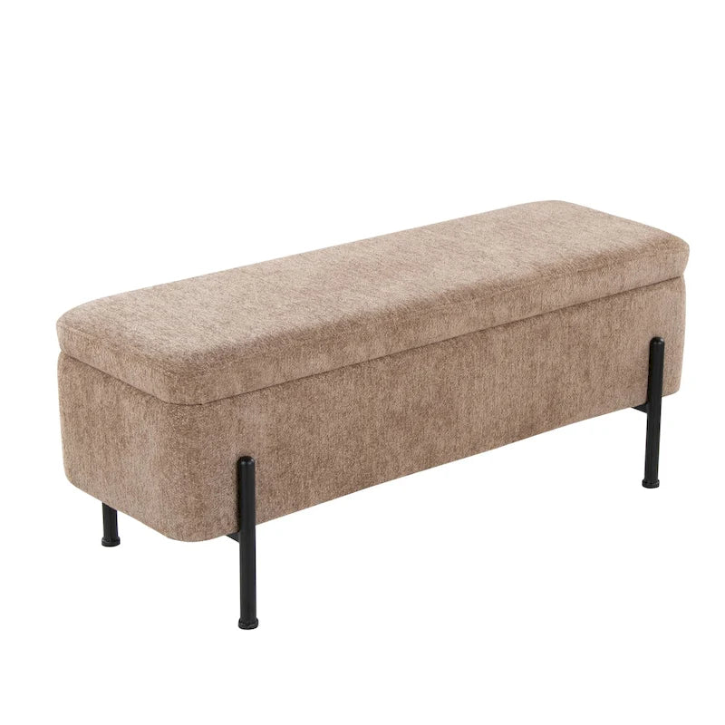 Banc de rangement Galotti Silver Orchid avec couvercle à charnière