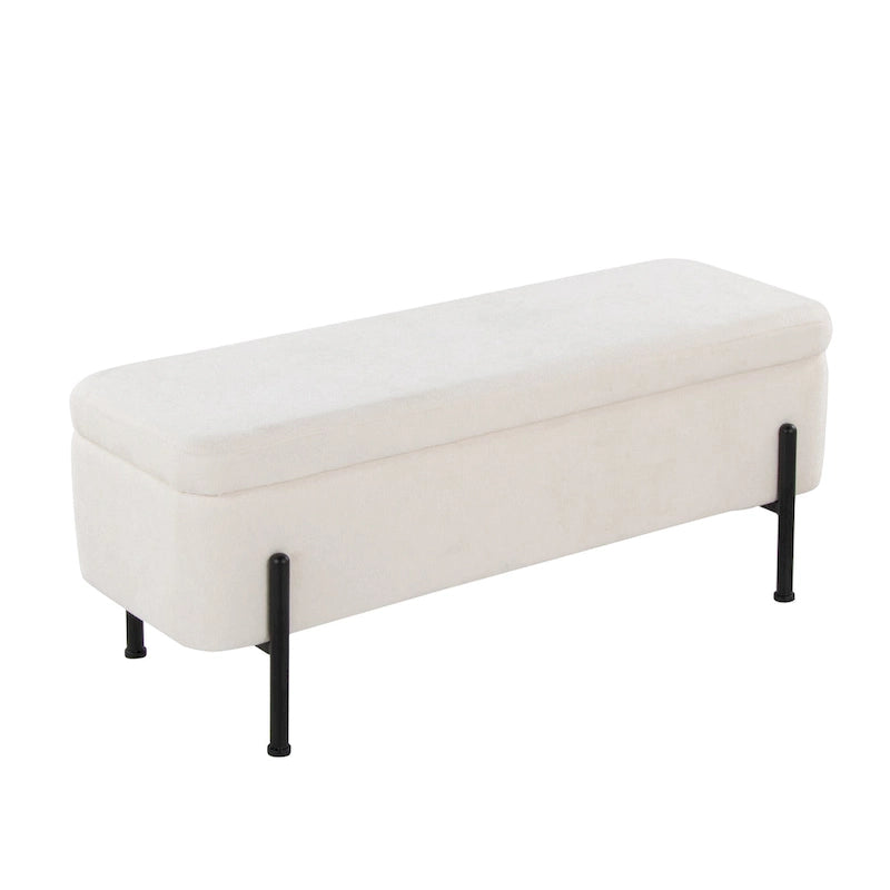 Banc de rangement Galotti Silver Orchid avec couvercle à charnière