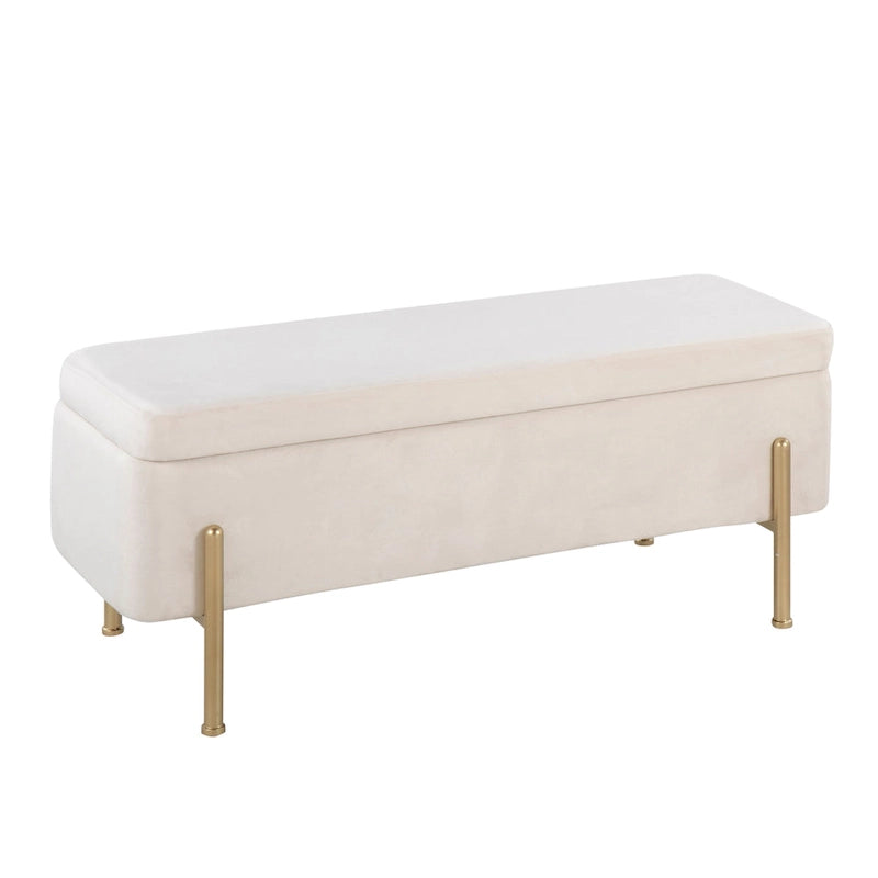 Banc de rangement Galotti Silver Orchid avec couvercle à charnière