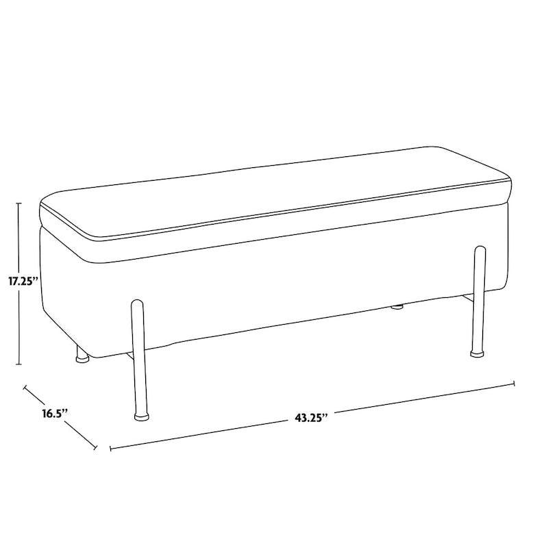 Banc de rangement Galotti Silver Orchid avec couvercle à charnière