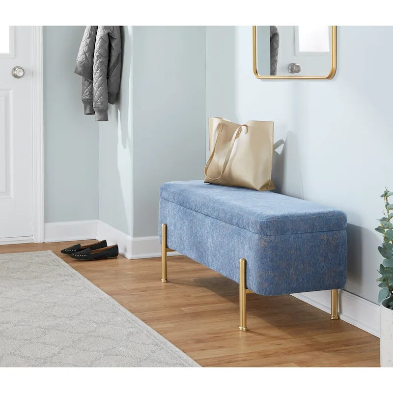 Banc de rangement Galotti Silver Orchid avec couvercle à charnière