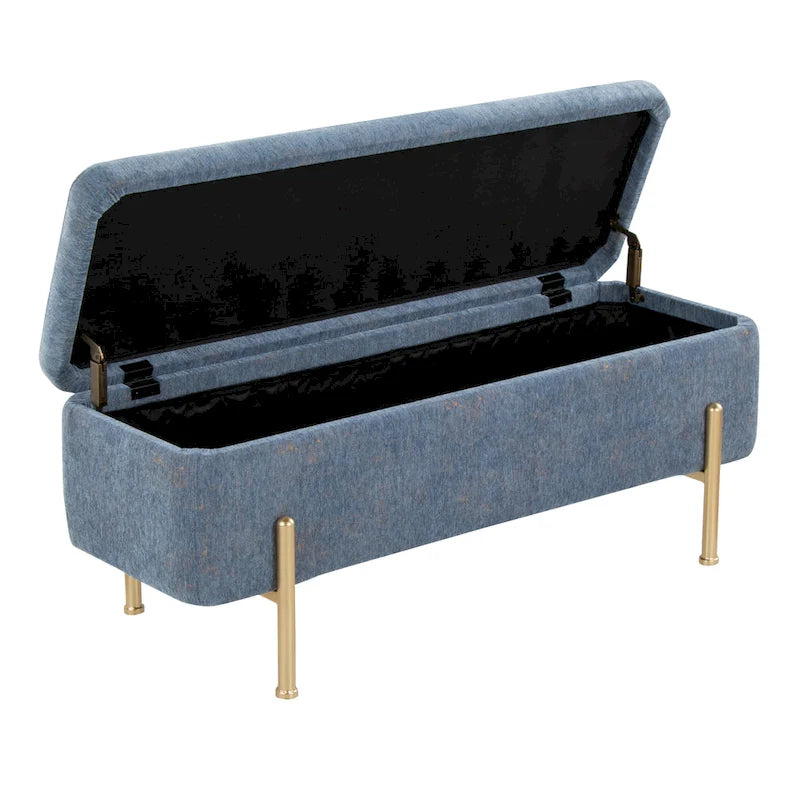 Banc de rangement Galotti Silver Orchid avec couvercle à charnière