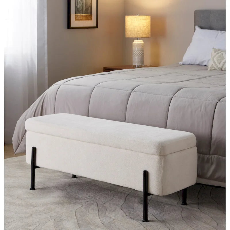 Banc de rangement Galotti Silver Orchid avec couvercle à charnière