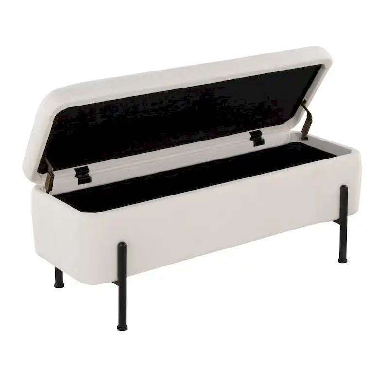 Banc de rangement Galotti Silver Orchid avec couvercle à charnière