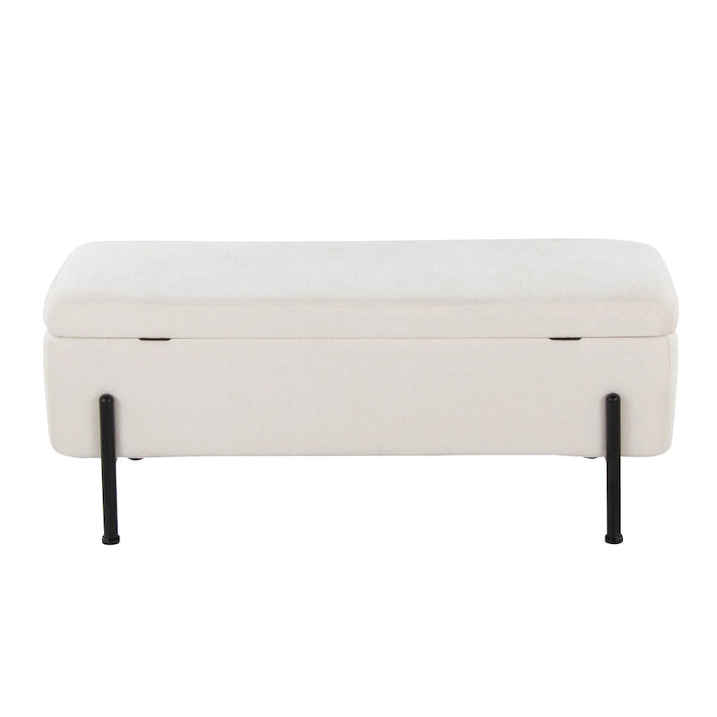 Banc de rangement Galotti Silver Orchid avec couvercle à charnière