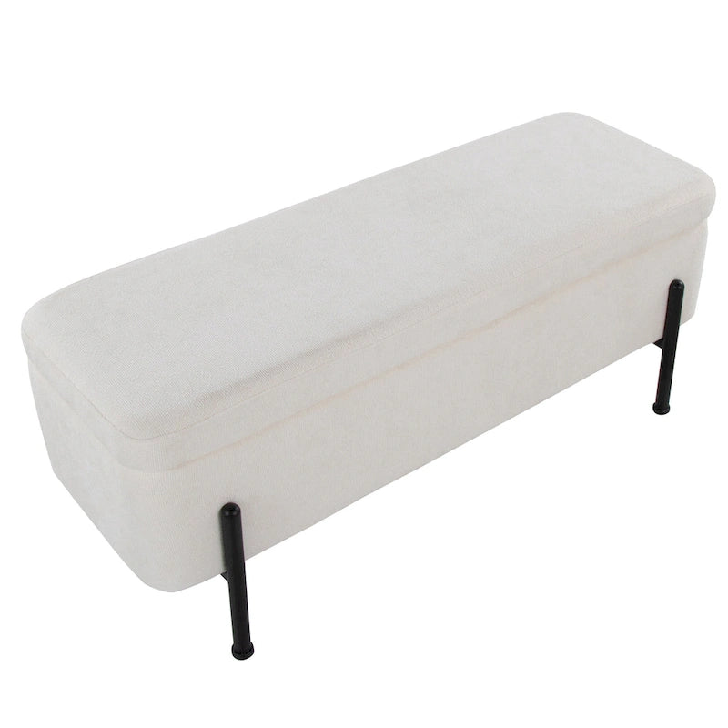 Banc de rangement Galotti Silver Orchid avec couvercle à charnière